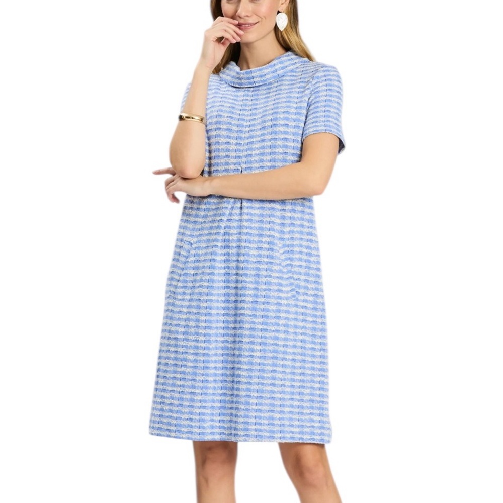 TYLER BOE Kristen Knit Dress Size Small in Pink Houndstooth Print - Picture 11 of 12